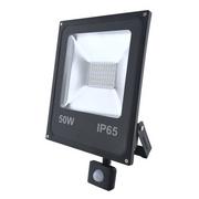 Lampy ogrodowe - INQ Naświetlacz LED z czujnikiem ruchu INQ Ralf FL104PCW, czarny, 50 W - miniaturka - grafika 1