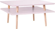 Ławy i stoliki kawowe - Ragaba Stolik kawowy SQUARE LOW 68x68 różowy kwadratowy - miniaturka - grafika 1