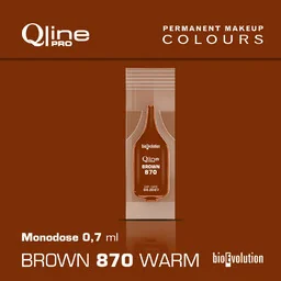 Jednorazowy pigment do makijażu permanentnego brwi Bioevolution Brown 870 Qline Pro 0,7ml monodose - Pozostałe akcesoria kosmetyczne - miniaturka - grafika 1