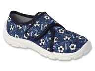 Buty dla chłopców - Kapcie trampki chłopięce dziecięce na rzepy granatowe Befado 974Y509-31 - miniaturka - grafika 1