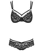 Komplety bielizny - Obsessive BIELIZNA-860-SET-1 KOMPLET 2-CZĘŚCIOWY CZARNY L/XL - miniaturka - grafika 1