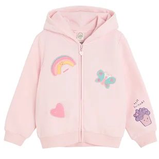 Cool Club, Bluza dziewczęca z kapturem, rozpinana, różowa - Bluzy dla dziewczynek - miniaturka - grafika 1