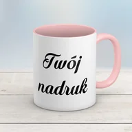 Kubki - Kubek CLASSIC z różowym wnętrzem i uszkiem z Twoim nadrukiem - miniaturka - grafika 1