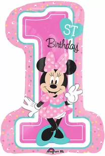 Amscan Balon foliowy Cyfra Minnie 1 urodziny - Urodziny dziecka - miniaturka - grafika 4