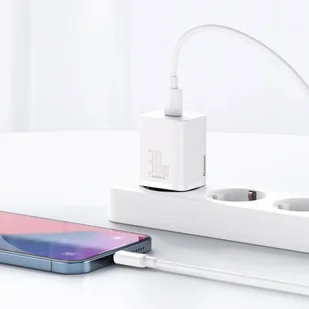 Baseus Super Si 1C szybka ładowarka USB Typ C 30W Power Delivery Quick Charge biały (CCSUP-J02) - Ładowarki do telefonów - miniaturka - grafika 11