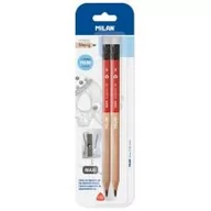 Przybory szkolne - Ołówek maxi HB z gumką 2szt + temperówka maxi - miniaturka - grafika 1