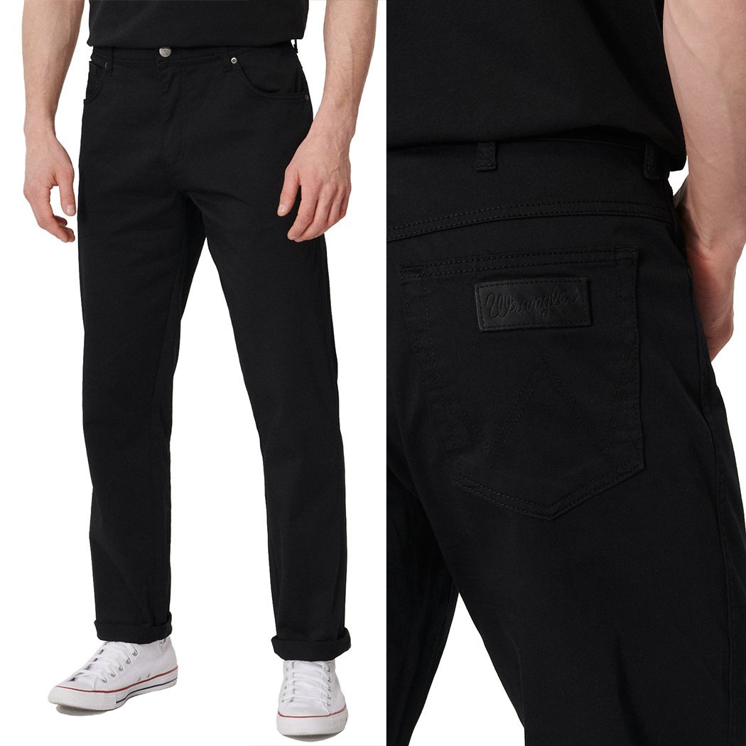 Wrangler TEXAS SLIM BLACK CZARNE DŻINSY W33 L32