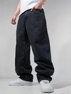 Spodnie męskie - Szerokie Spodnie Jeansowe Baggy Męskie Czarne Jigga Wear Crown XL - miniaturka - grafika 1