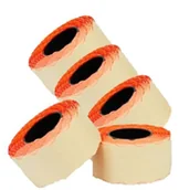 Cenówki - POLIGRAF Metki cenowe 2rz. 26x16 fala - czerw. op.5 - miniaturka - grafika 1