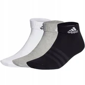 Skarpetki męskie - Skarpety adidas Thin and Light Ankle Socks 3P białe, szare, czarne IC1283 4 - miniaturka - grafika 1