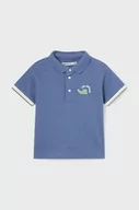 Koszulki dla chłopców - Mayoral polo bawełniane niemowlęce kolor niebieski z nadrukiem - miniaturka - grafika 1