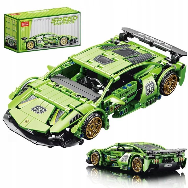 Zestaw klocków Zielony Samochód Sportowy Technic Pull-Back 385el LAMBO