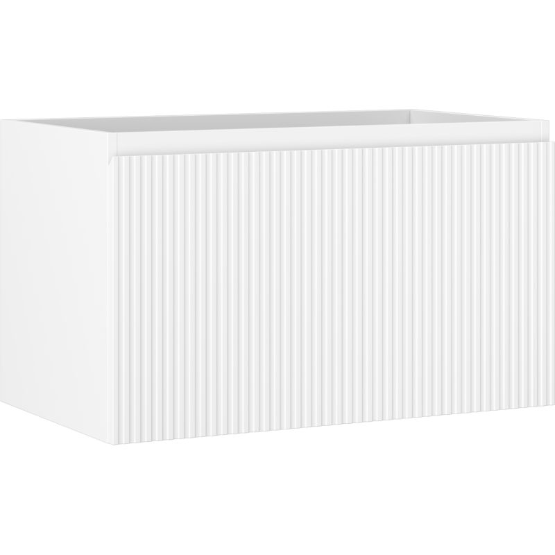 Mexen Rivel szafka łazienkowa podumywalkowa 80 cm, 1 szuflada, ryflowana , biała mat - 91A20-08047-1-BF01