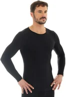 Koszulki sportowe męskie - Brubeck Koszulka męska z długim rękawem COMFORT WOOL grafitowa r. XL LS11600 - miniaturka - grafika 1