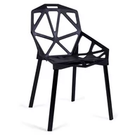 Fotele i krzesła biurowe - Krzesło nowoczesne VECTOR zestaw 4 sztuk czarny - miniaturka - grafika 1