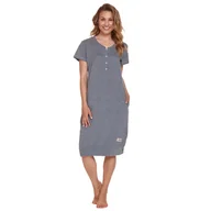Bielizna nocna - Koszula do karmienia rozpinana DOCTOR NAP 4348 dark grey M - miniaturka - grafika 1