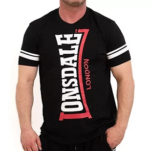 Lonsdale Koszulka męska o regularnym kroju POLBAIN, czarny/biały/czerwony, XL 117351 - Koszulki męskie - miniaturka - grafika 1