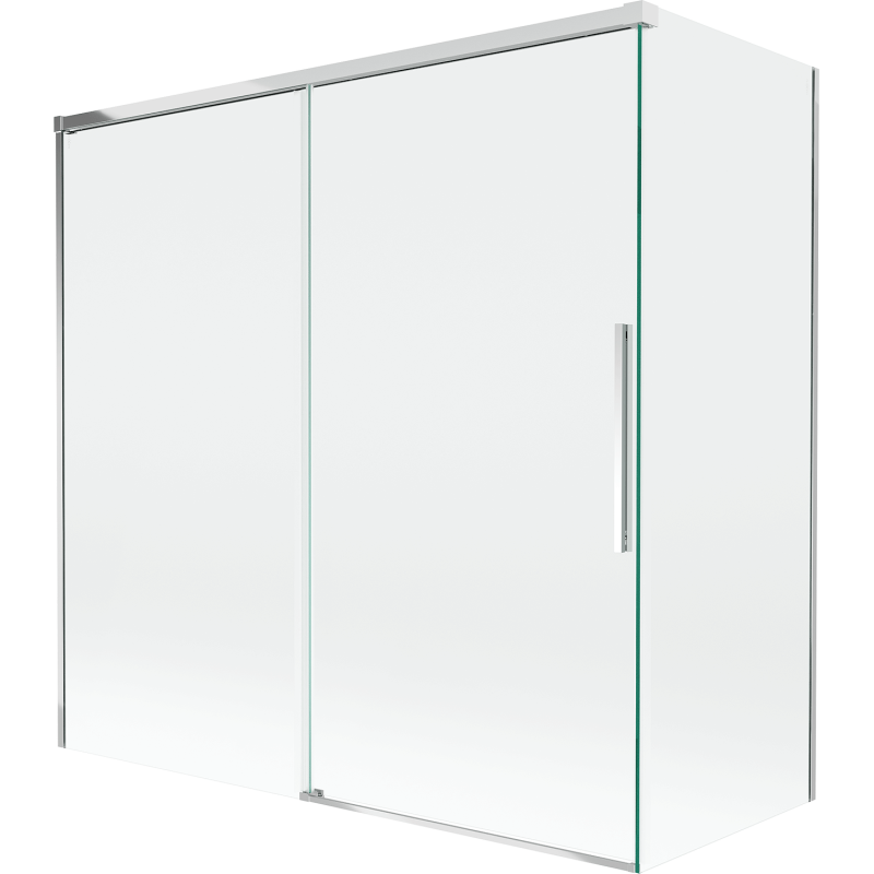 Mexen Rox parawan nawannowy 2-skrzydłowy rozsuwany 160 + 80 x 150 cm, transparent, chrom - 8C9-160-080-01-00