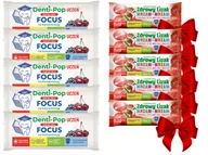 Gumy do żucia, lizaki, dropsy - Denti-Pop uczeń lizak BEZ CUKRU na koncentrację WIŚNIA & JAGODA 5 sztuk + GRATIS! - miniaturka - grafika 1