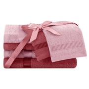 Ręczniki - Ręcznik AVIUM kolor różowy styl klasyczny 2*30x50+2*50x90+2*70x130 ameliahome - TOWEL/AH/AVIUM/P.P+RO/SET2*30x50+2*50x90+2*70x13 - miniaturka - grafika 1