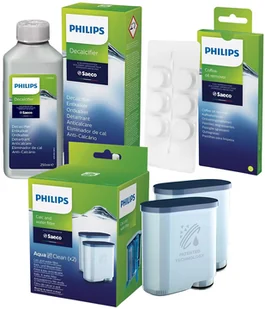 Zestaw do ekspresów Philips Tabletki odtłuszczające CA6704/10 + Odkamieniacz CA6700/10 + Filtr CA6903/22 - Akcesoria i części do ekspresów do kawy - miniaturka - grafika 1