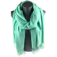 Apaszki i szaliki damskie - Szalik damski JEDNOKOLOROWY z frędzlami RE-19-27 miętowy - miniaturka - grafika 1