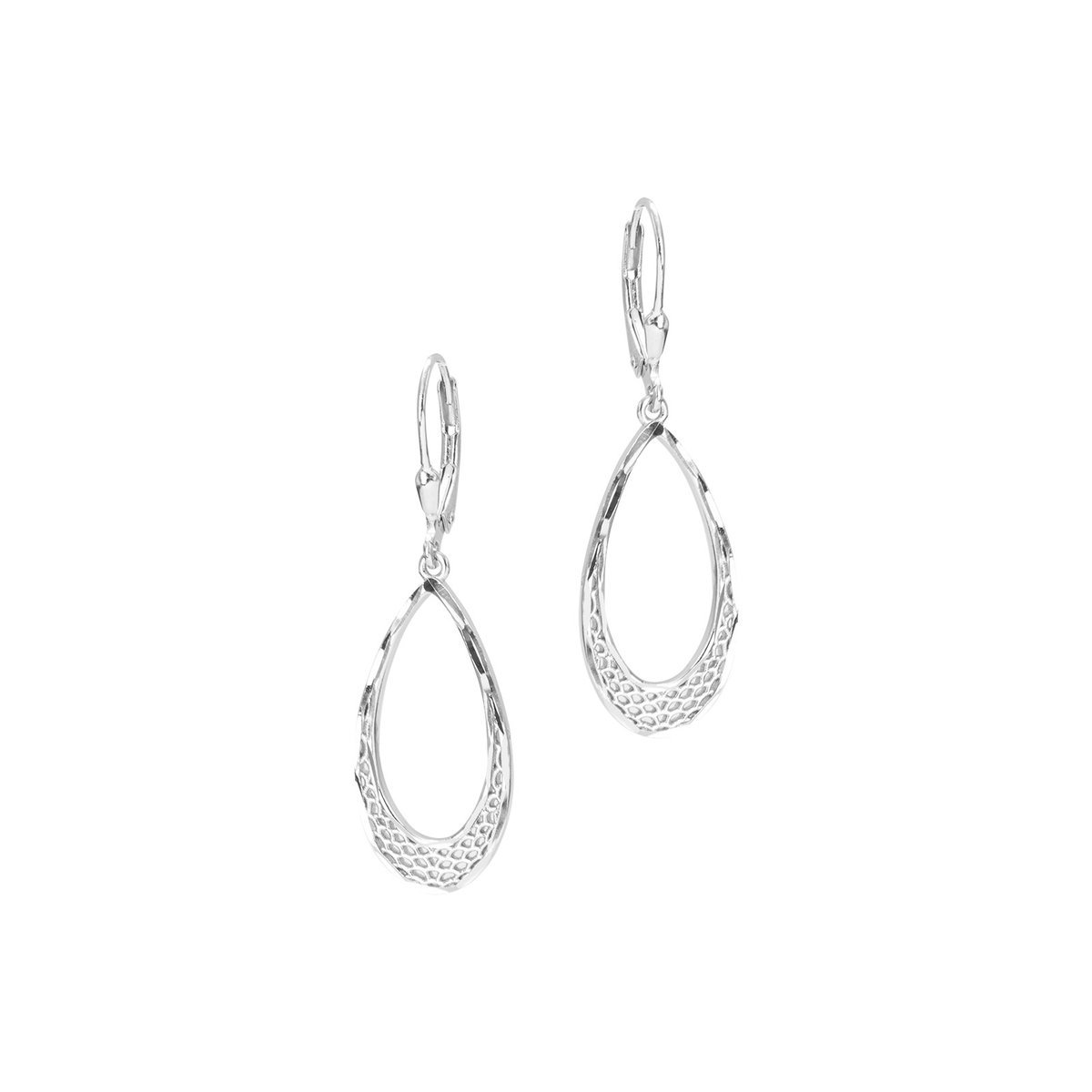 Srebrne kolczyki 925 Ażurowa Kropla
