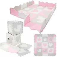 Maty edukacyjne - Mata edukacyjna/puzzle "Kształty" 25 szt. Pastel Pink - miniaturka - grafika 1