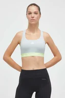 Bielizna sportowa damska - adidas Performance biustonosz sportowy Powerreact Techfit kolor szary - miniaturka - grafika 1