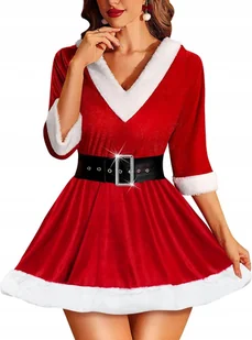 Bielizna Świąteczna Kostium Strój Mikołajka Dla Kobiet Seksowny M - Stroje karnawałowe Bielizna Świąteczna Kostium Strój Mikołajka Dla Kobiet Seksowny M - Stroje karnawałowe - miniaturka - grafika 1