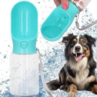 Sprzęt podróżny i transportery dla psów - Springos Butelka na wodę dla psa i kota, z poidełkiem i smyczą 340 ml turystyczna UNIWERSALNY - miniaturka - grafika 1