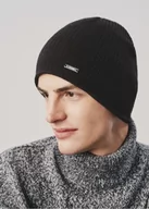 Czapki męskie - Klasyczna czarna czapka zimowa męska - miniaturka - grafika 1