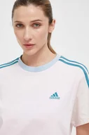 Koszulki sportowe damskie - adidas t-shirt bawełniany kolor różowy - miniaturka - grafika 1