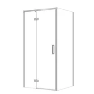 Kabiny prysznicowe - Kabina prysznicowa Cersanit Larga 100x80x195 prostokątna lewa chrom transparentne S601-314 - miniaturka - grafika 1