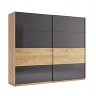 Szafy - Szafa przesuwna Matle 250cm dąb/szary - miniaturka - grafika 1