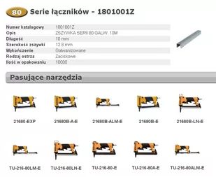 BOSTITCH 1801001Z ZSZYWKI 80 10 mm 10.000 szt. - Akcesoria pneumatyczne - miniaturka - grafika 1