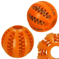 Zabawki dla psów - Piłka na przysmaki i do czyszczenia zębów dla psów, gryzak, zabawka, pomarańczowa - miniaturka - grafika 1