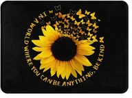 Podkładki pod mysz - PODKŁADKA POD MYSZ CZARNA SŁONECZNIK MOTYLE MOTYWACJA 24x20x0,3CM - miniaturka - grafika 1