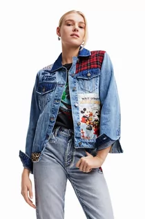 Kurtki damskie - Desigual kurtka jeansowa x Disney damska kolor niebieski przejściowa - grafika 1