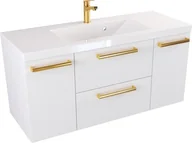 Szafki łazienkowe - Szafka z Umywalką ATHOS 100 cm D MAT - Uchwyt Złoty - miniaturka - grafika 1