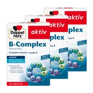 Witaminy i minerały - Zestaw Doppelherz aktiv B-Complex, 3 x 30 tabletek - miniaturka - grafika 1