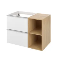 Szafki łazienkowe - Szafka pod umywalkę Modern biało-brązowa złoty dąb 80x45x55 cm Sensea - miniaturka - grafika 1