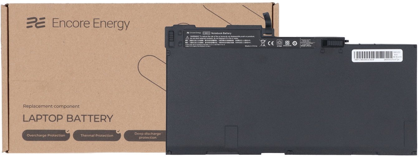 Bateria Encore Energy Nowa do HP EliteBook 740 745 750 49Wh 11.1V 4400mAh CM03H HSTNN-LB4R