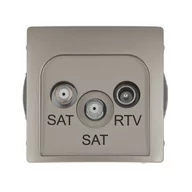 Gniazdka elektryczne - Kontakt Simon Gniazdo RTV / SAT końcowe podwójne BASIC satyna - miniaturka - grafika 1