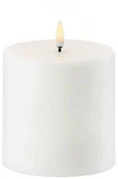 Uyuni - Świeca Słupkowa LED Nordic White 10,1 x 10 cm Uyuni Lighting - Świece - miniaturka - grafika 1