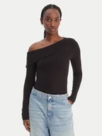 Bluzki damskie - Guess Top W6RP15 KD012 Czarny Slim Fit - miniaturka - grafika 1