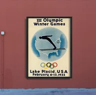 Plakaty - Retro plakat Zimowe Igrzyska Olimpijskie Lake Placid - miniaturka - grafika 1