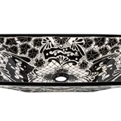 Umywalki - Meksykańska ceramiczna umywalka nablatowa z reliefem Serena Prima – prostokątna umywalka łazienkowa 55 x 36 x 11 cm Umywalka z motywami Talavera - miniaturka - grafika 1