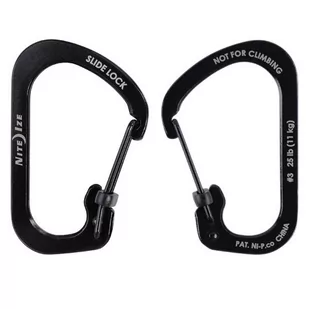 Nite Ize - Karabinek SlideLock® Carabiner Stainless Steel #3 - Czarny - CSL3-01-R6 - Sprzęt wspinaczkowy - miniaturka - grafika 2