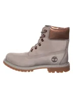 Botki damskie - Timberland Skórzane botki w kolorze jasnobrązowo-szarym - miniaturka - grafika 1